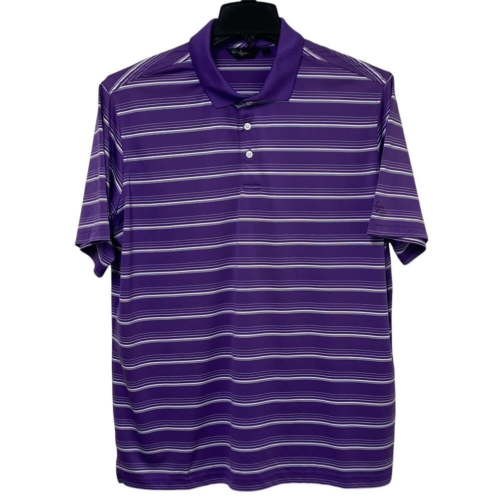 Walter Hagen Golf Polo – Large Purple White Stripe